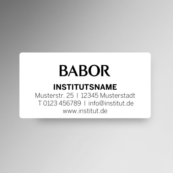 Institutsaufkleber eckig  <br />weiß