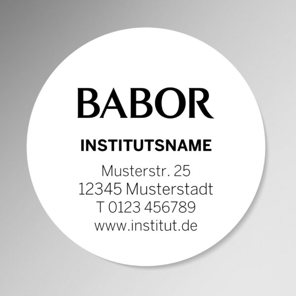 Institutsaufkleber rund  <br />weiß, 60mm