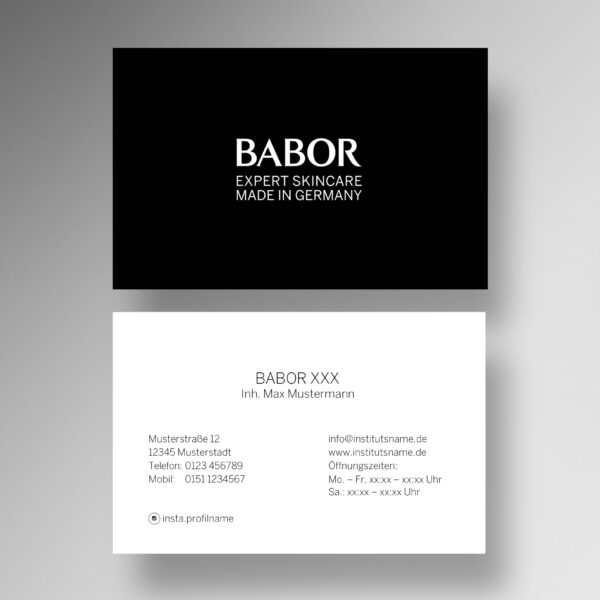 Visitenkarte mit instagram <br />schwarz