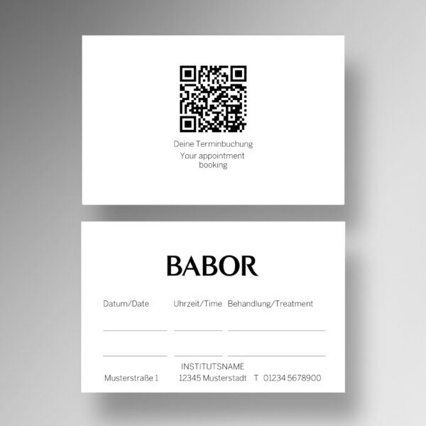 Terminkarte mit QR-Code